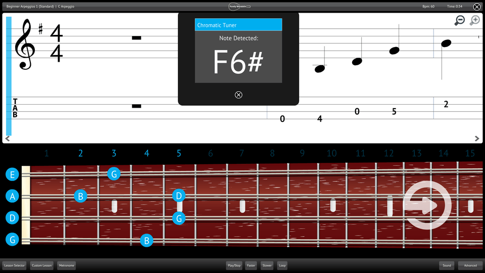 Purely Mandolin Screenshot Chromatic Tuner