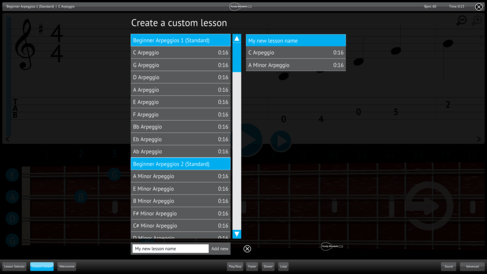 Purely Mandolin Screenshot Custom Lesson