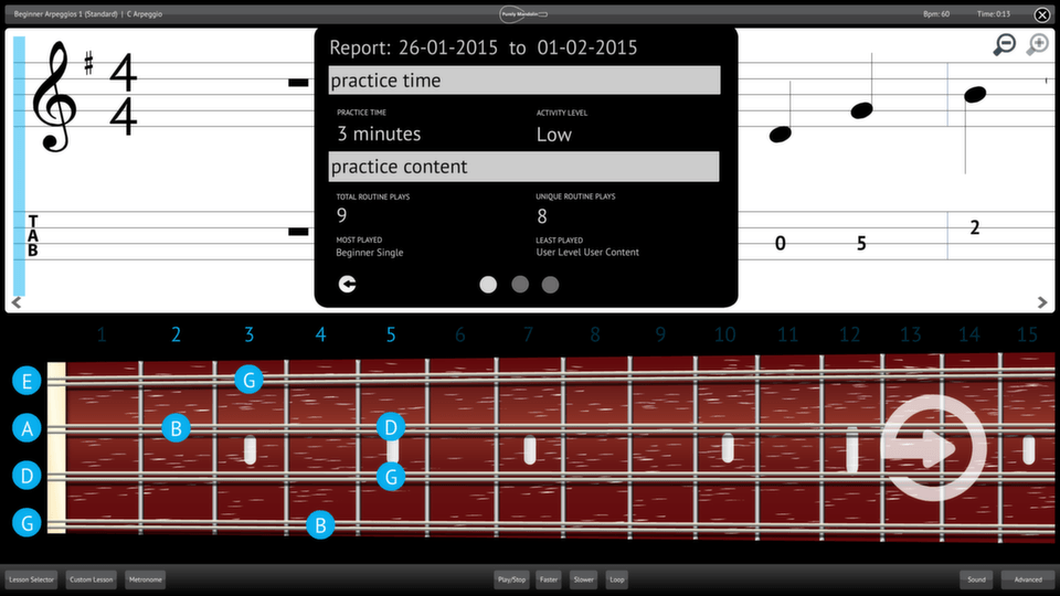 Purely Mandolin Screenshot Reporting Measuring Progress